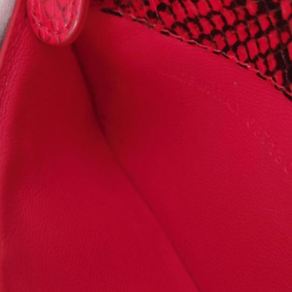 Balenciaga Coin Card Case Snake Embossed Red - Picture 6 of 7